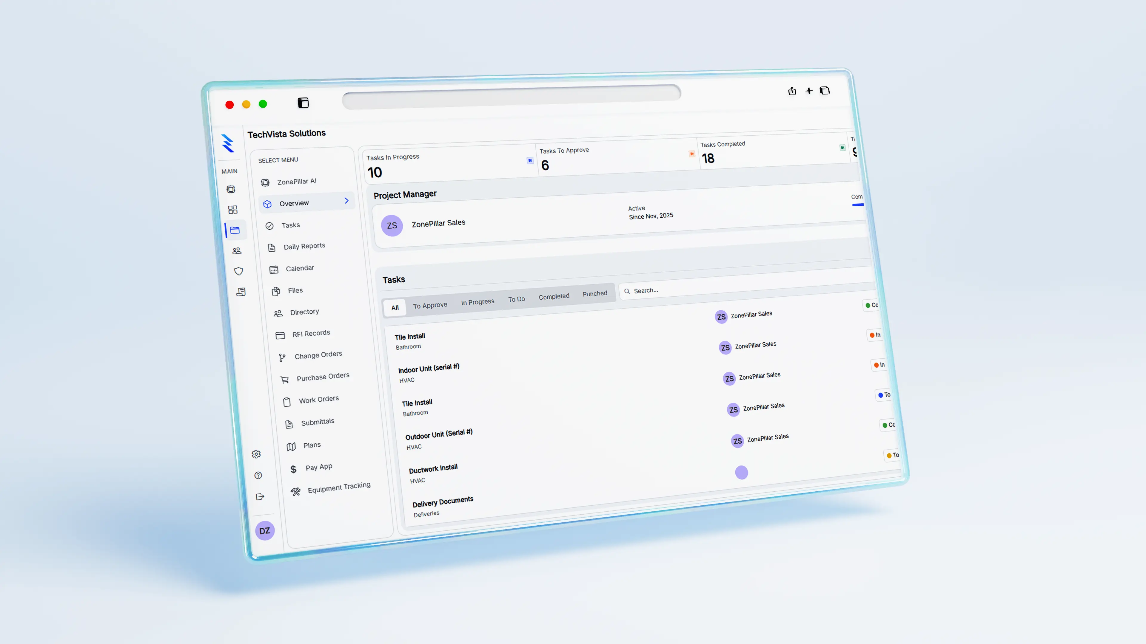 ZonePillar Dashboard